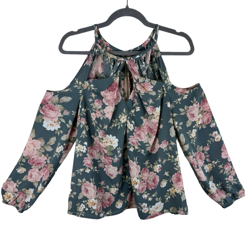 BOLD elements cold shoulder Floral Blouse